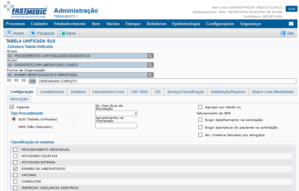 Tabela Unificada SUS